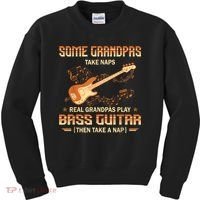 Real Grandpas Play Bass Guitar And Take A Naps Kids Sweatshirt thumb 0