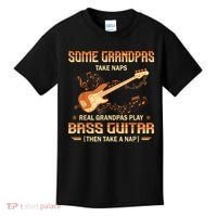Real Grandpas Play Bass Guitar And Take A Naps Kids T-Shirt thumb 0