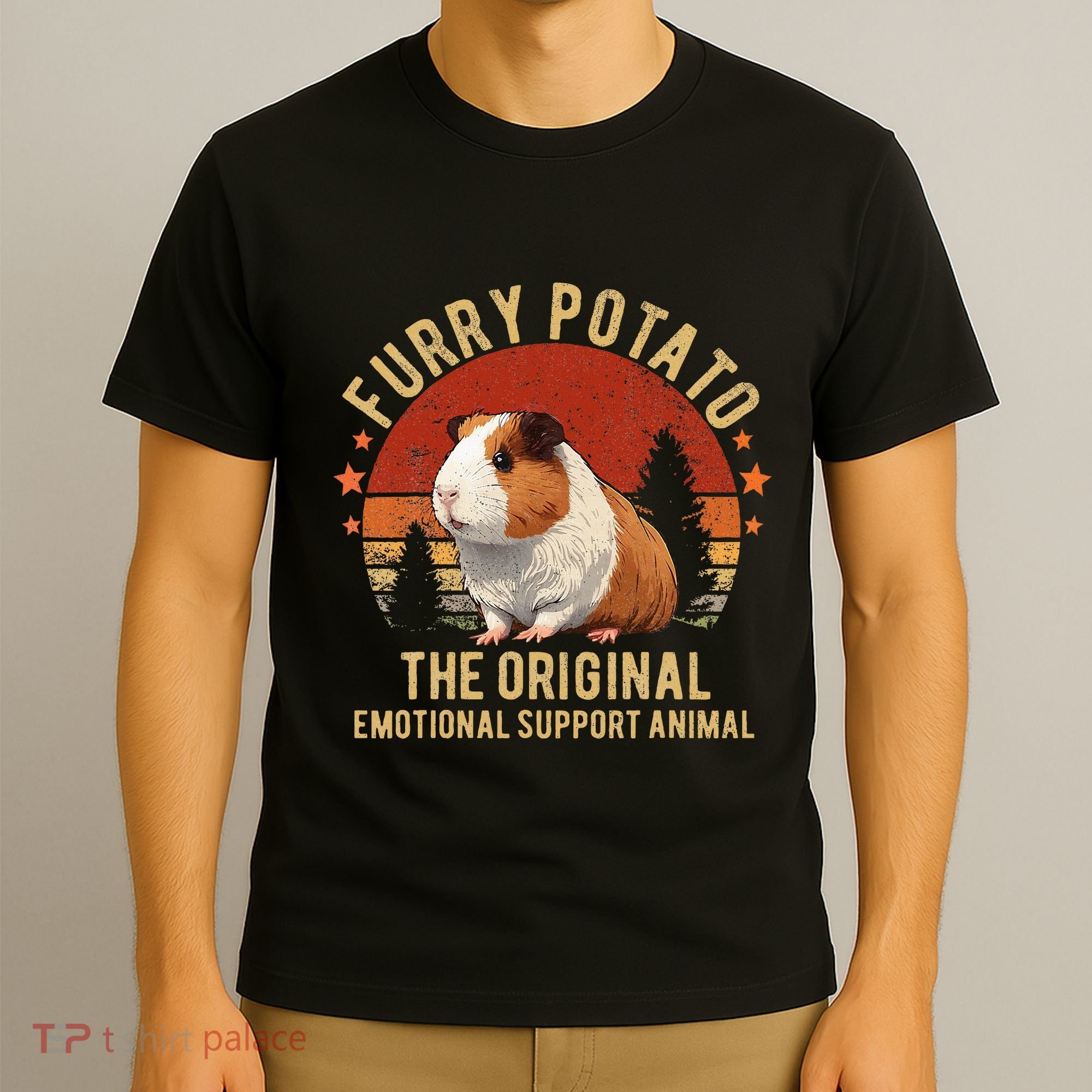 Retro Guinea Pig Furry Potato Vintage Guinea Pig Funny T-Shirt