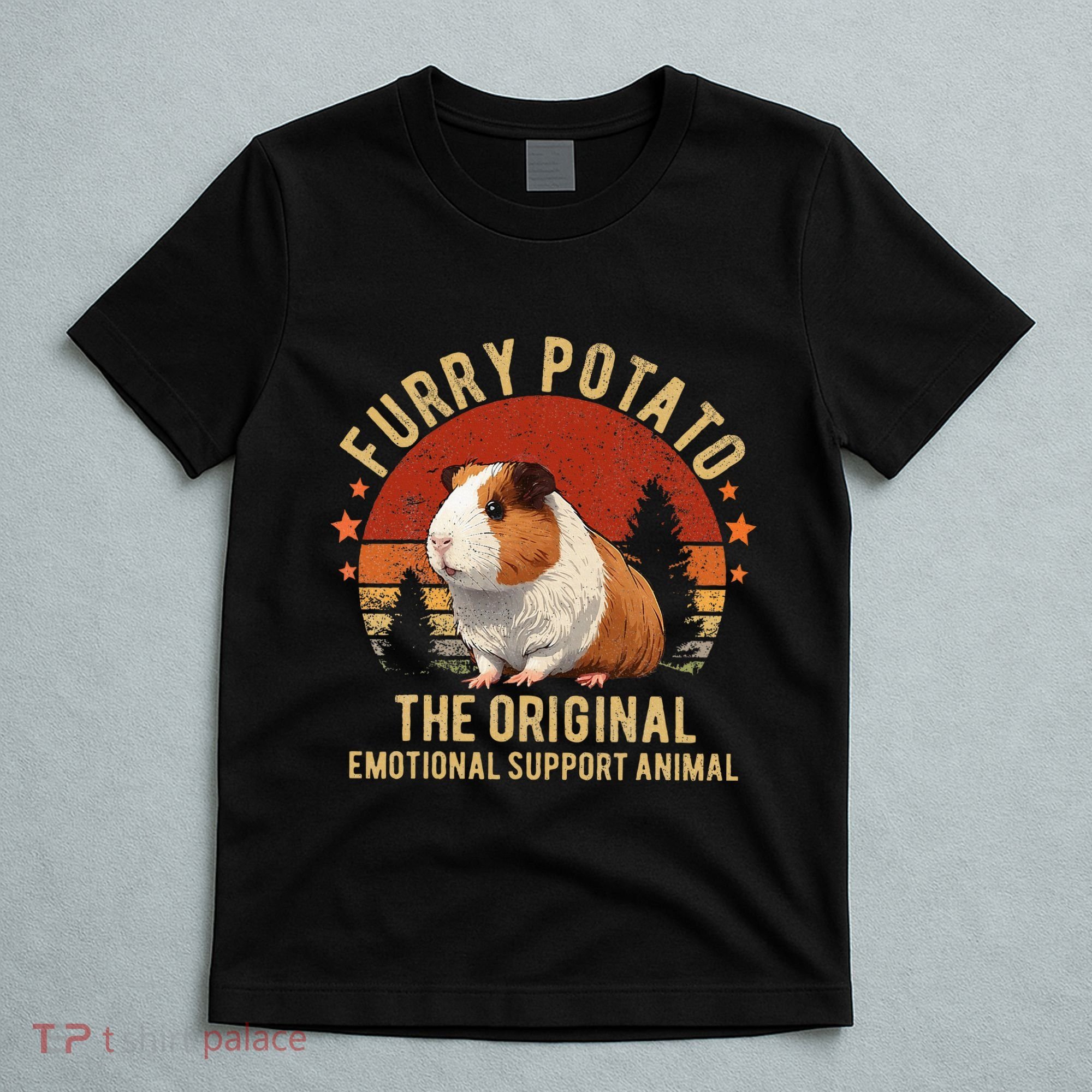 Retro Guinea Pig Furry Potato Vintage Guinea Pig Funny T-Shirt