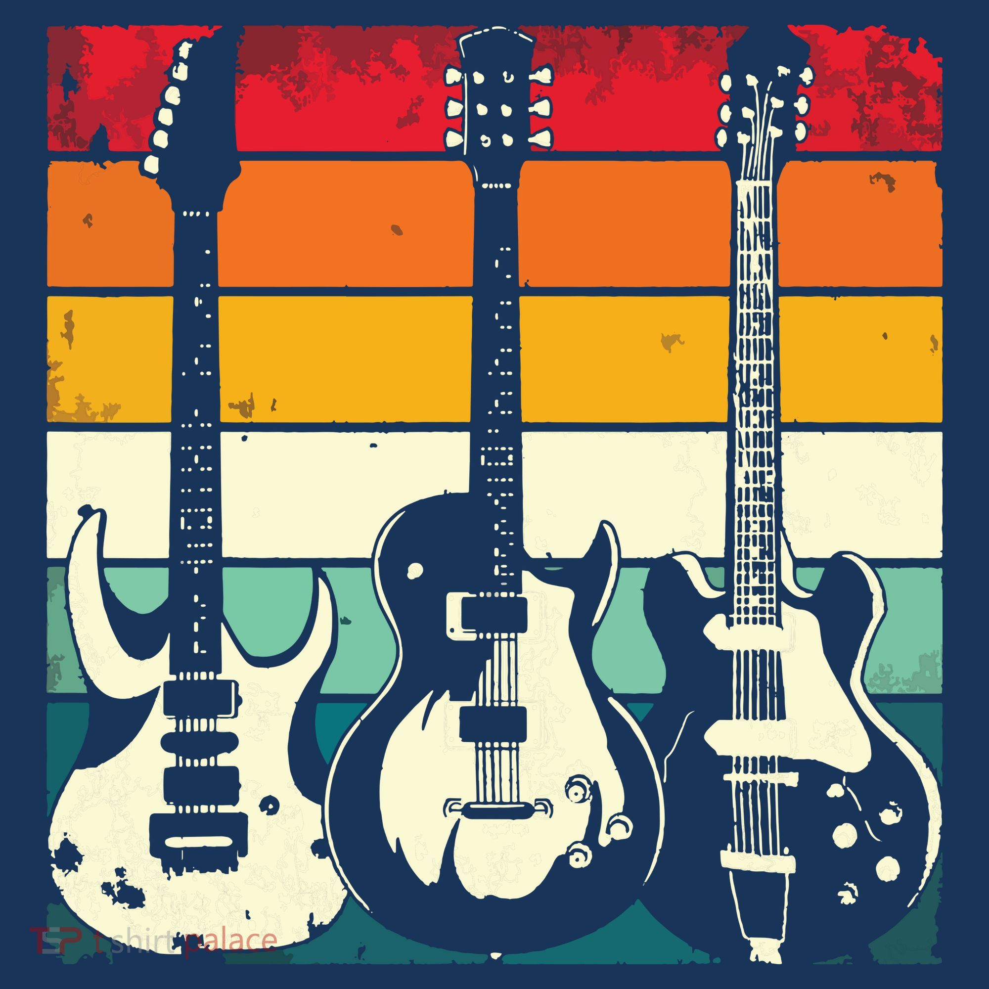 Retro Guitar Long Sleeve Shirt