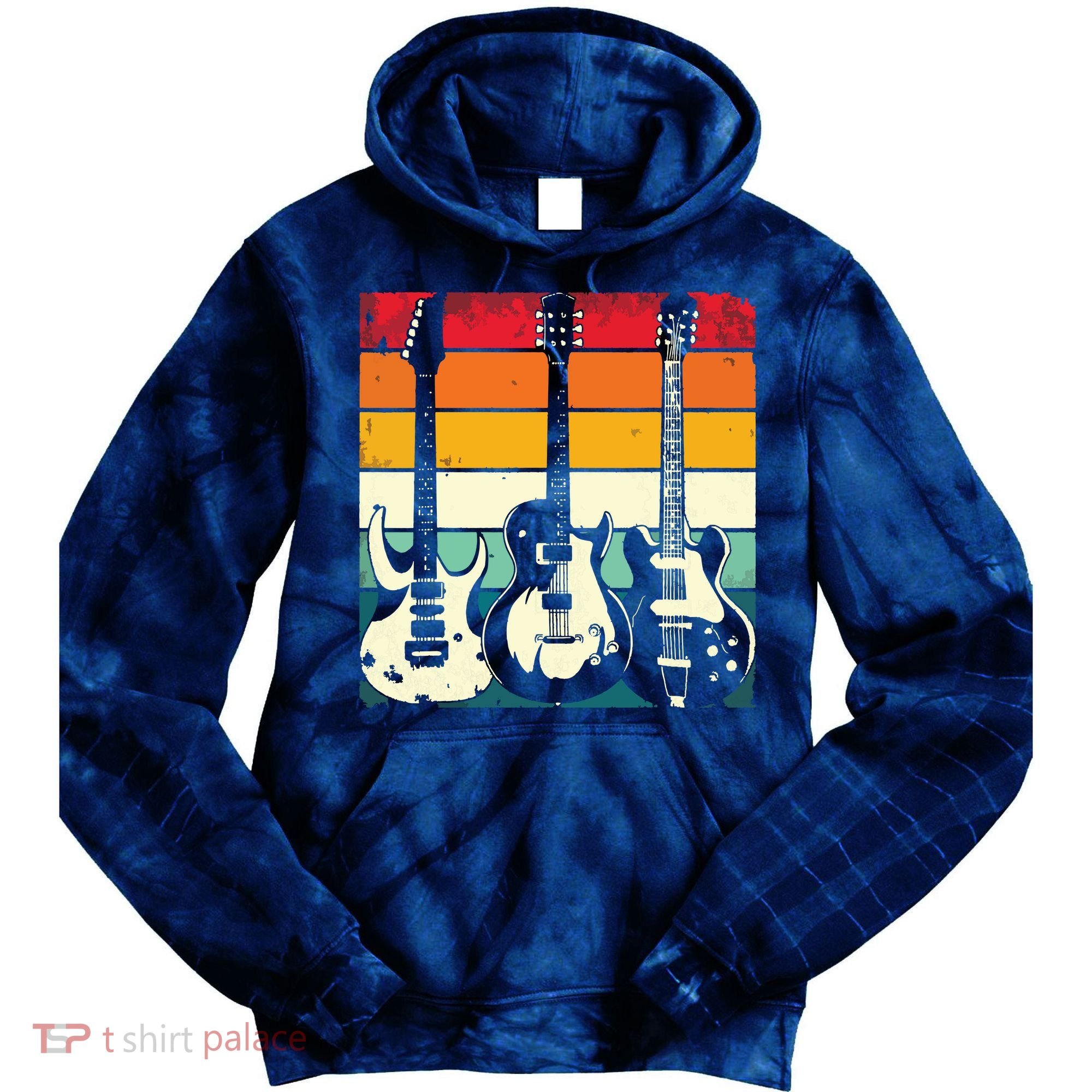 Retro Guitar Tie Dye Hoodie