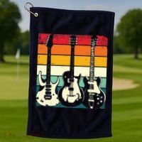 Retro Guitar Golf Towel thumb 1