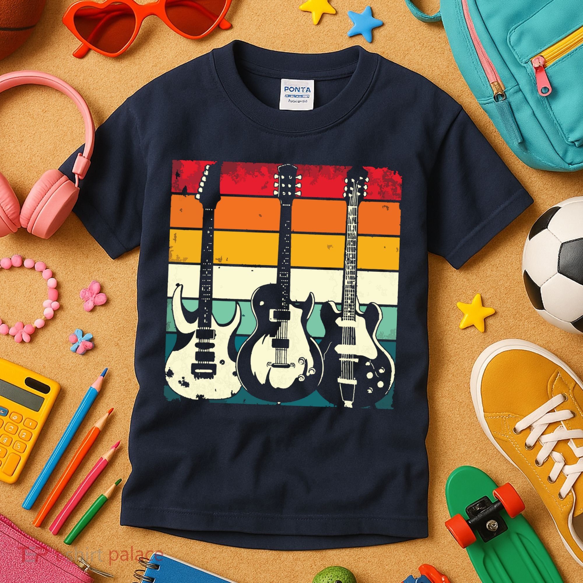 Retro Guitar Kids T-Shirt