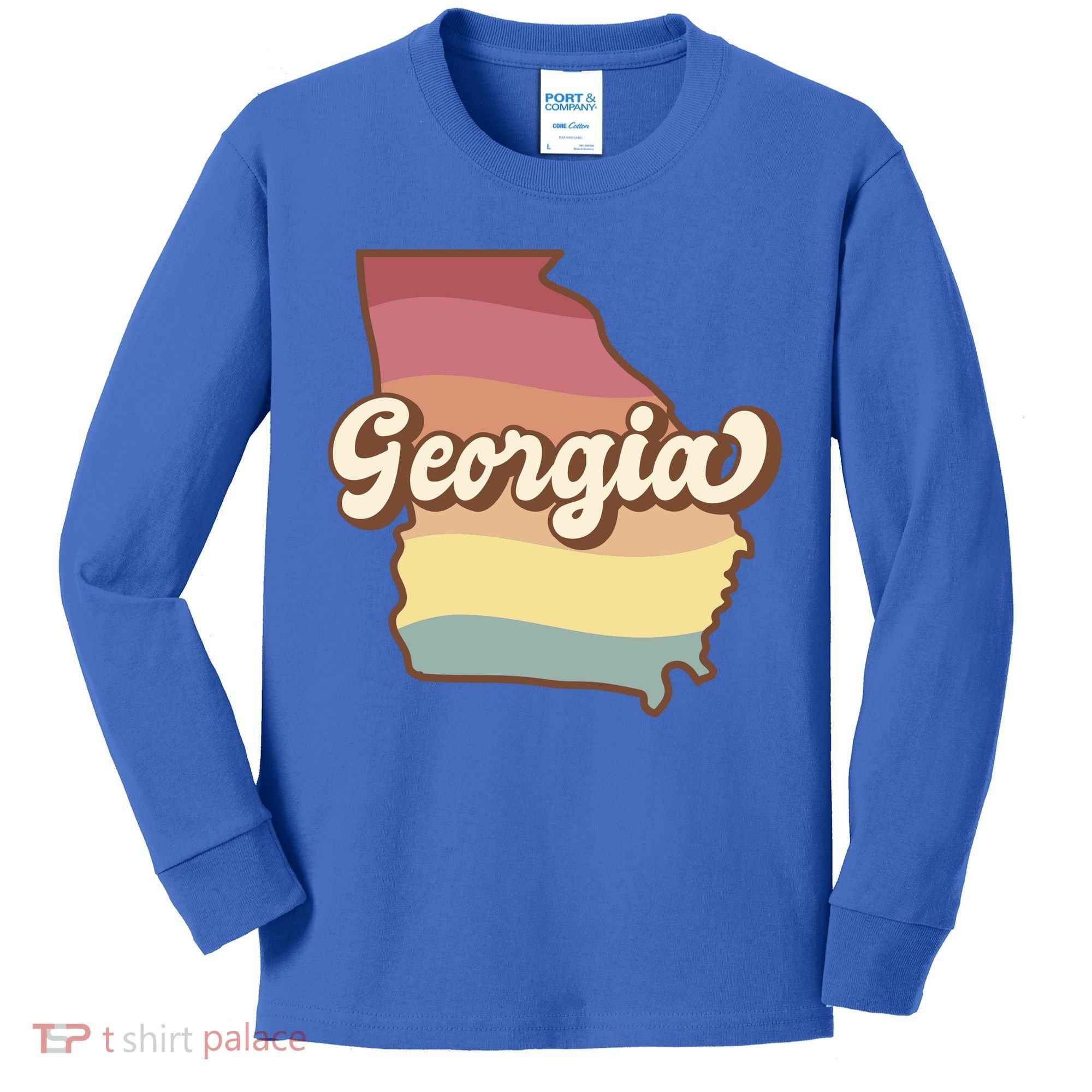 Retro Georgia Kids Long Sleeve Shirt