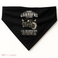 Real Grandpas Ride Motorcycle Tee Biker Grandpa USA-Made Doggie Bandana thumb 0