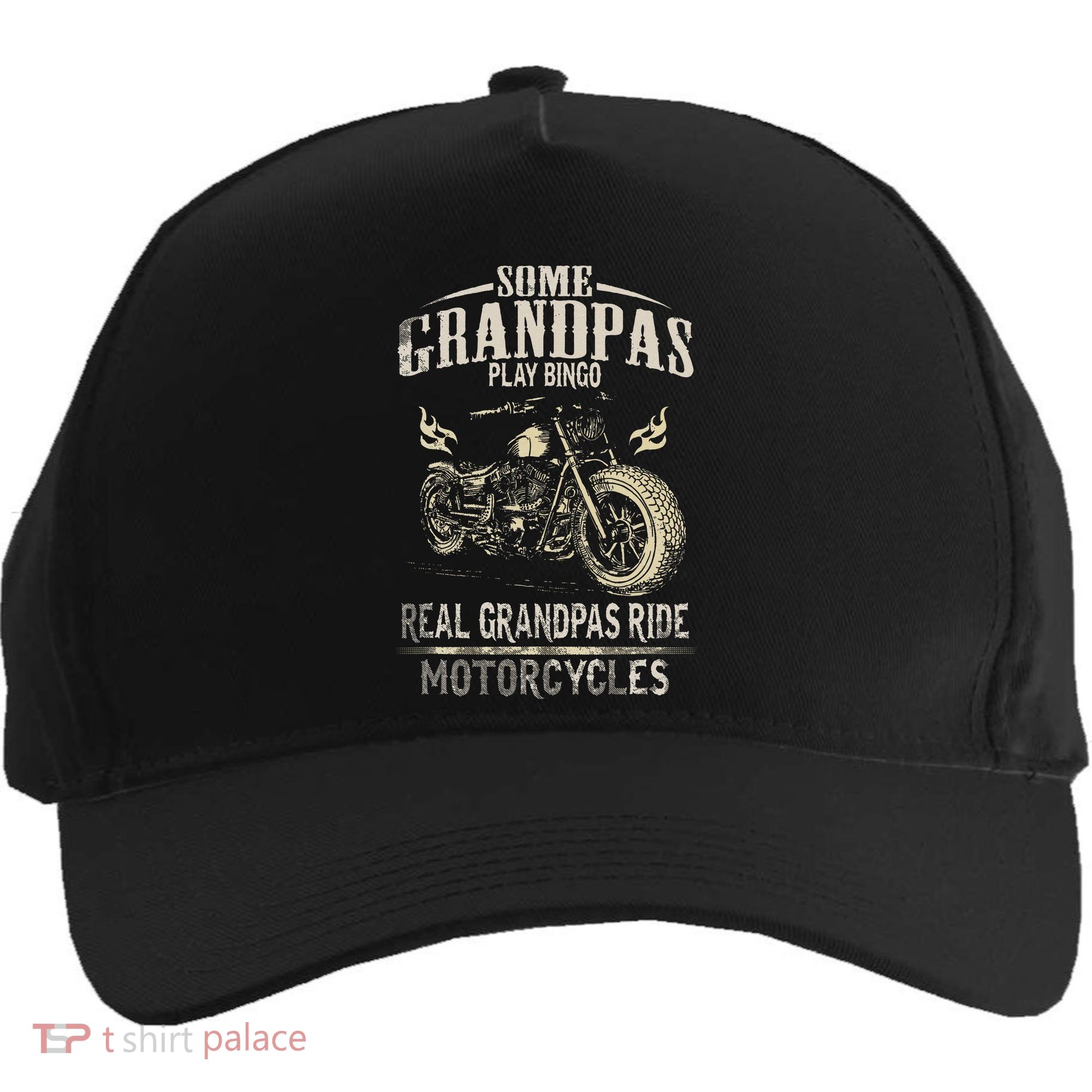 Real Grandpas Ride Motorcycle Tee Biker Grandpa Five-Panel Snapback Cap