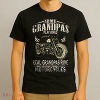 Real Grandpas Ride Motorcycle Tee Biker Grandpa T-Shirt thumb 3