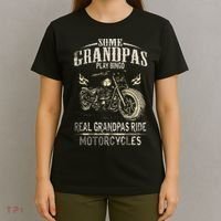Real Grandpas Ride Motorcycle Tee Biker Grandpa T-Shirt thumb 4