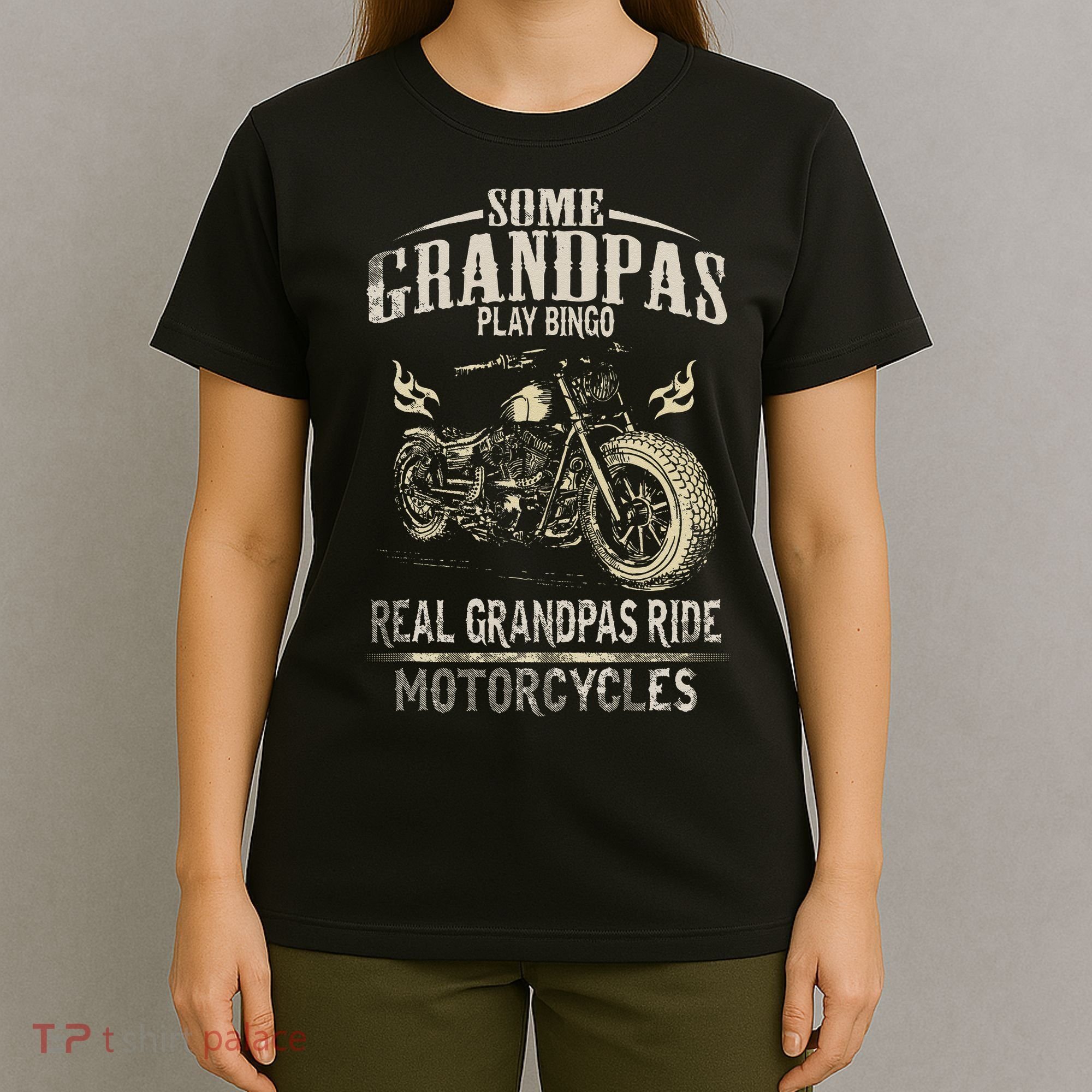 Real Grandpas Ride Motorcycle Tee Biker Grandpa T-Shirt