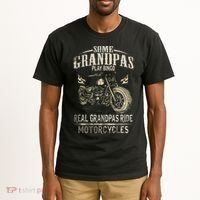Real Grandpas Ride Motorcycle Tee Biker Grandpa Tall T-Shirt thumb 2