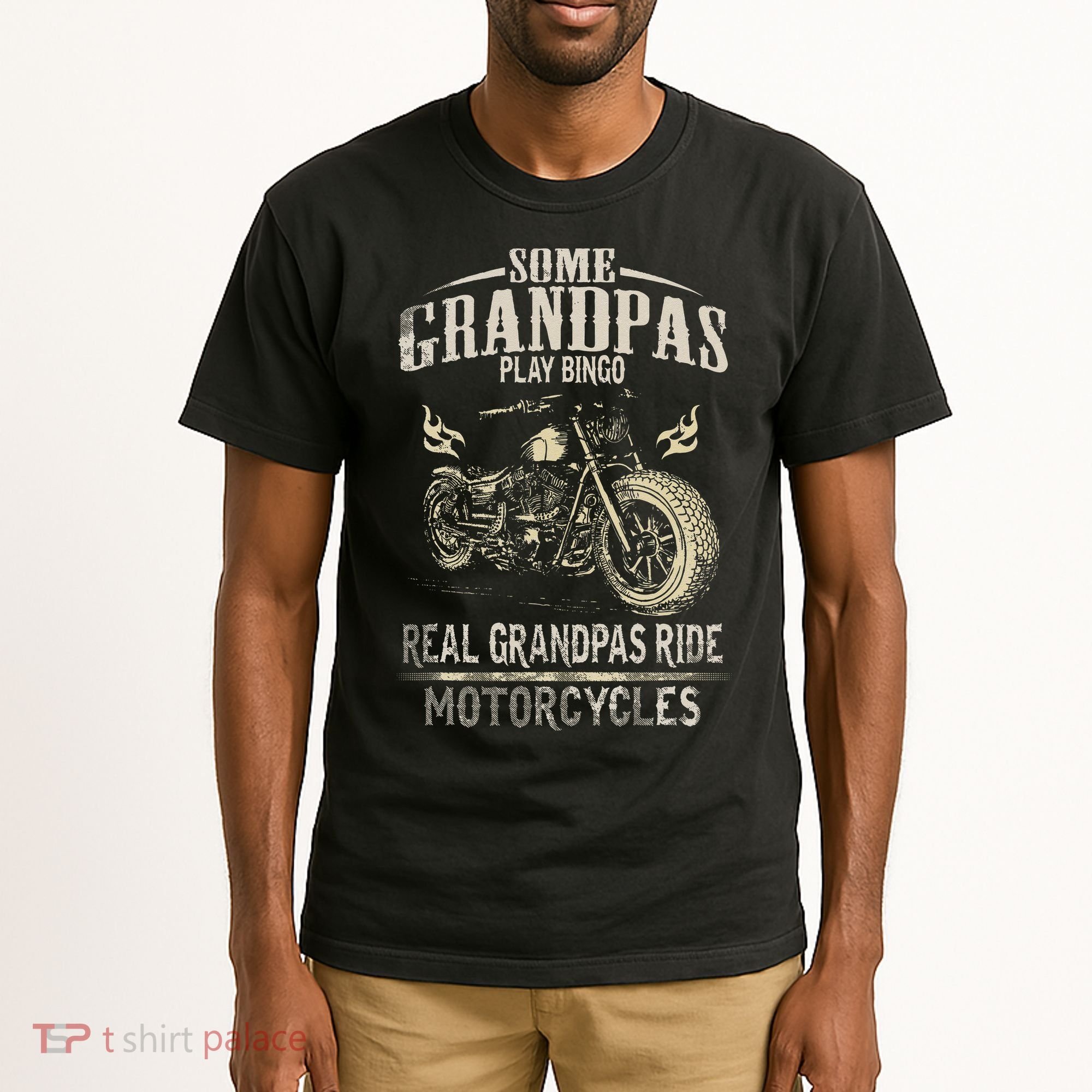 Real Grandpas Ride Motorcycle Tee Biker Grandpa Tall T-Shirt