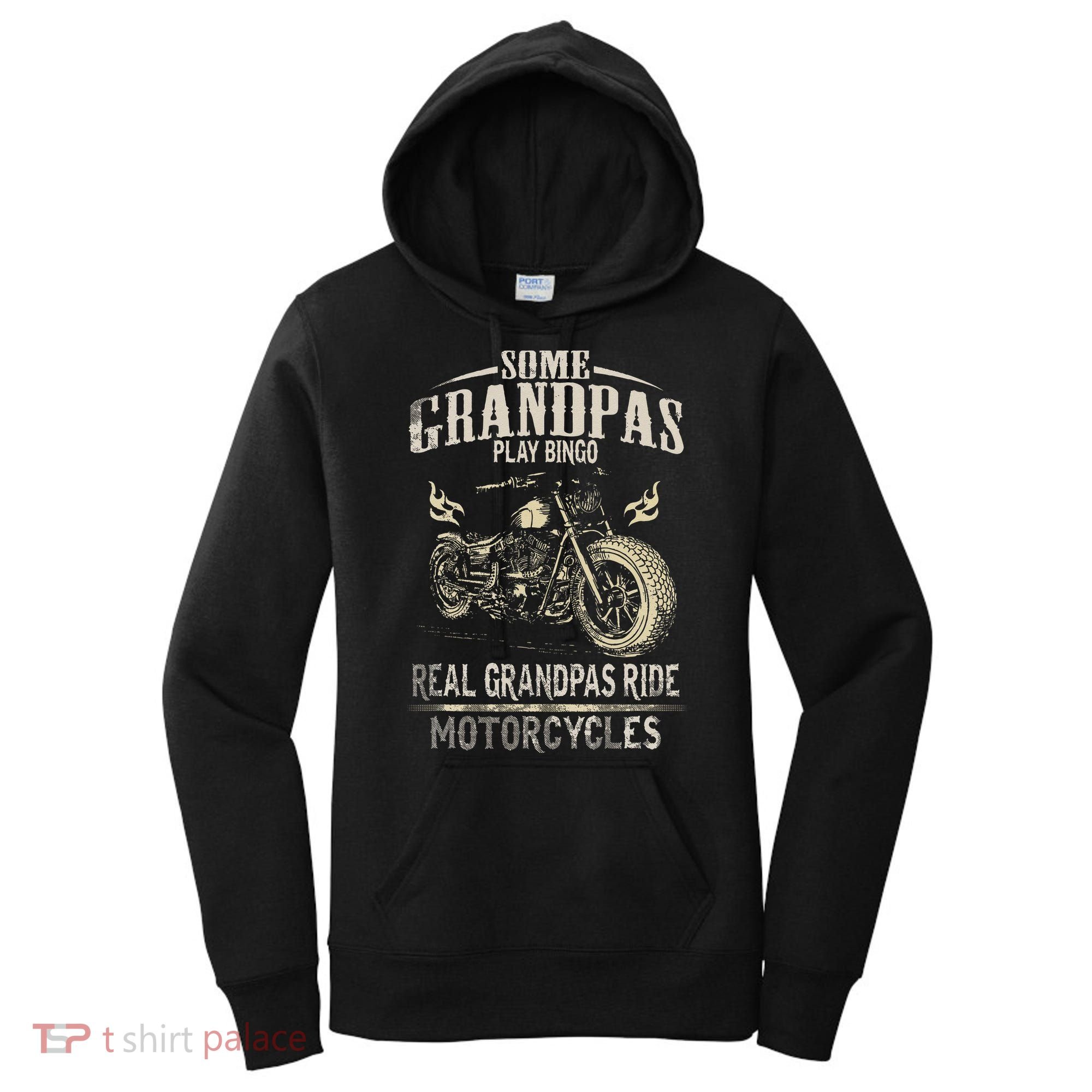 Real Grandpas Ride Motorcycle Tee Biker Grandpa Women's Hoodie