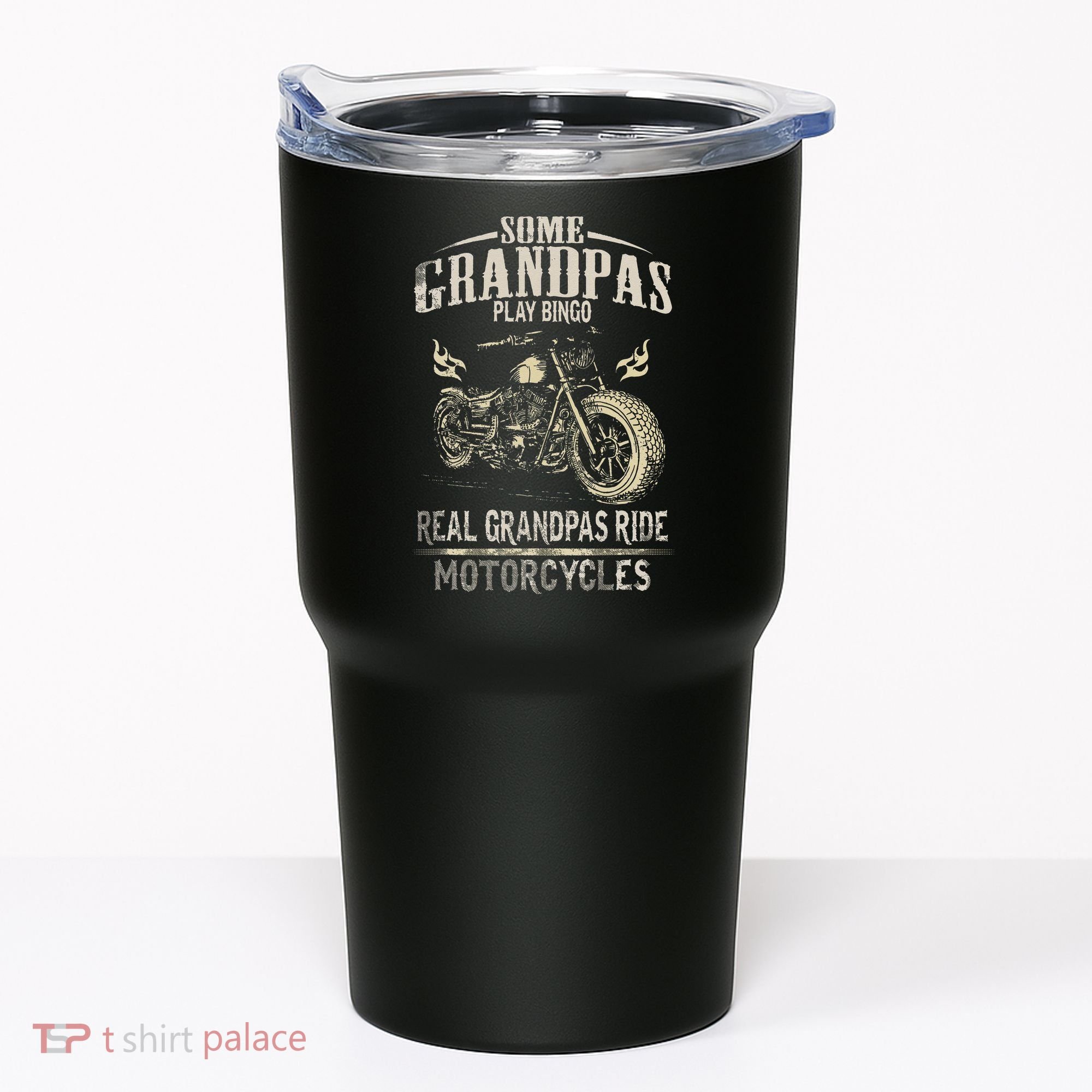 Real Grandpas Ride Motorcycle Tee Biker Grandpa Tumbler