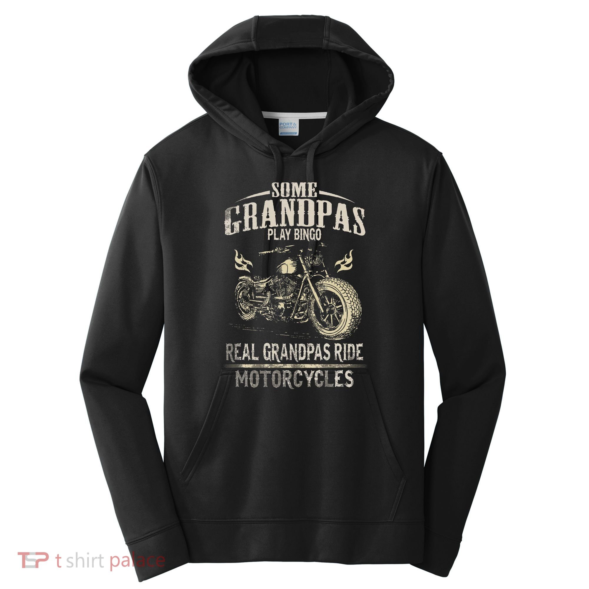 Real Grandpas Ride Motorcycle Tee Biker Grandpa Performance Fleece Hoodie