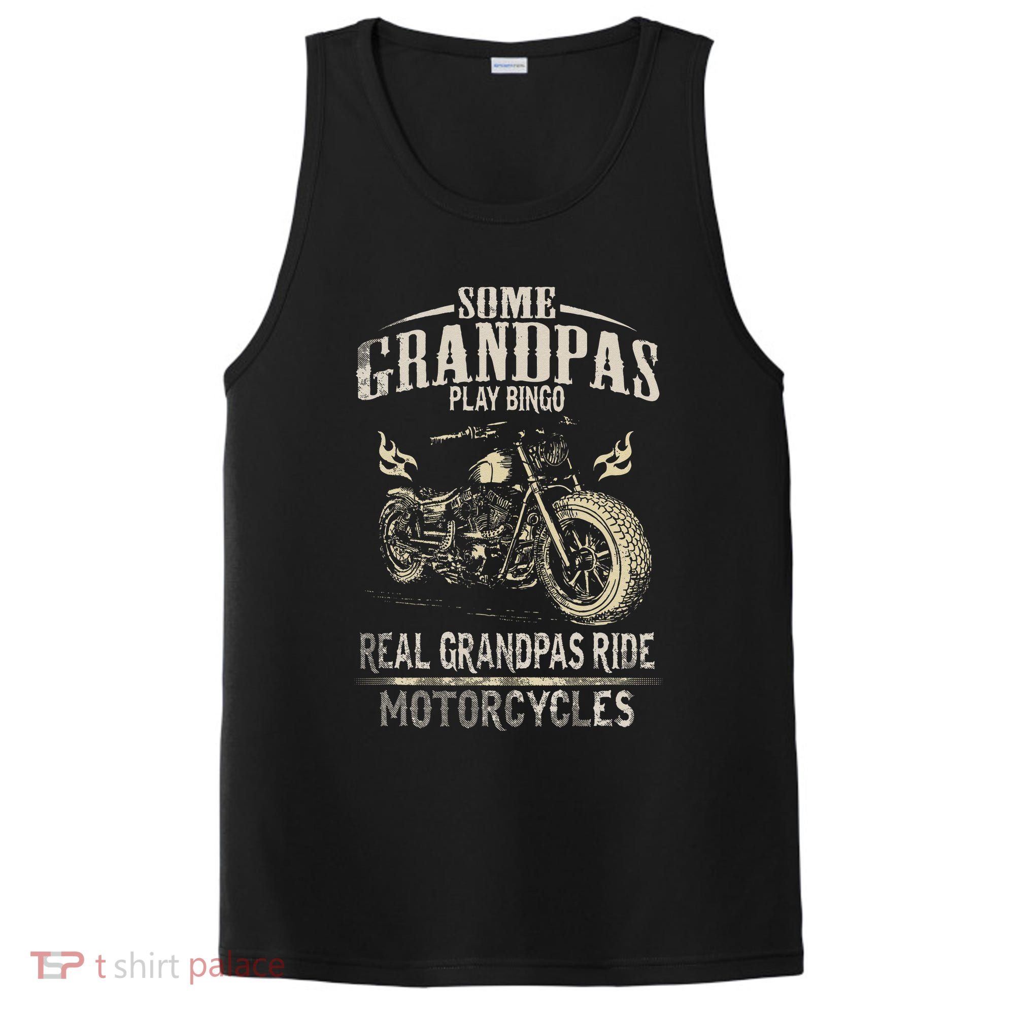 Real Grandpas Ride Motorcycle Tee Biker Grandpa PosiCharge Competitor Tank