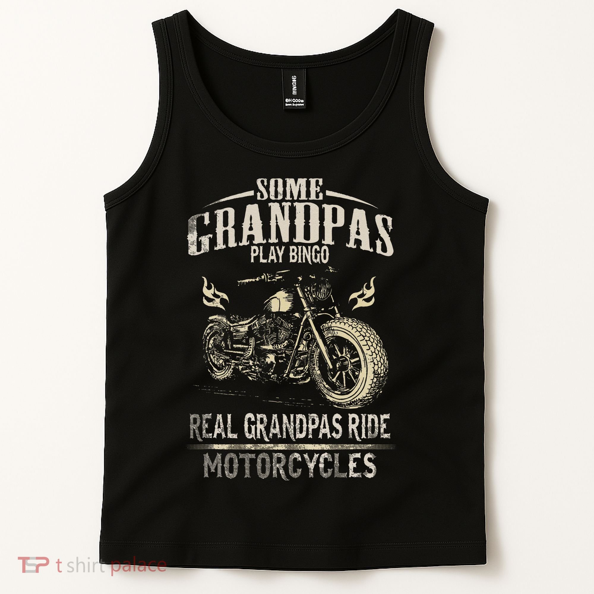 Real Grandpas Ride Motorcycle Tee Biker Grandpa Tank Top