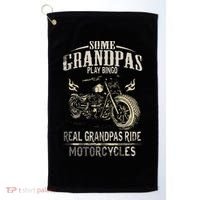 Real Grandpas Ride Motorcycle Tee Biker Grandpa Golf Towel thumb 0