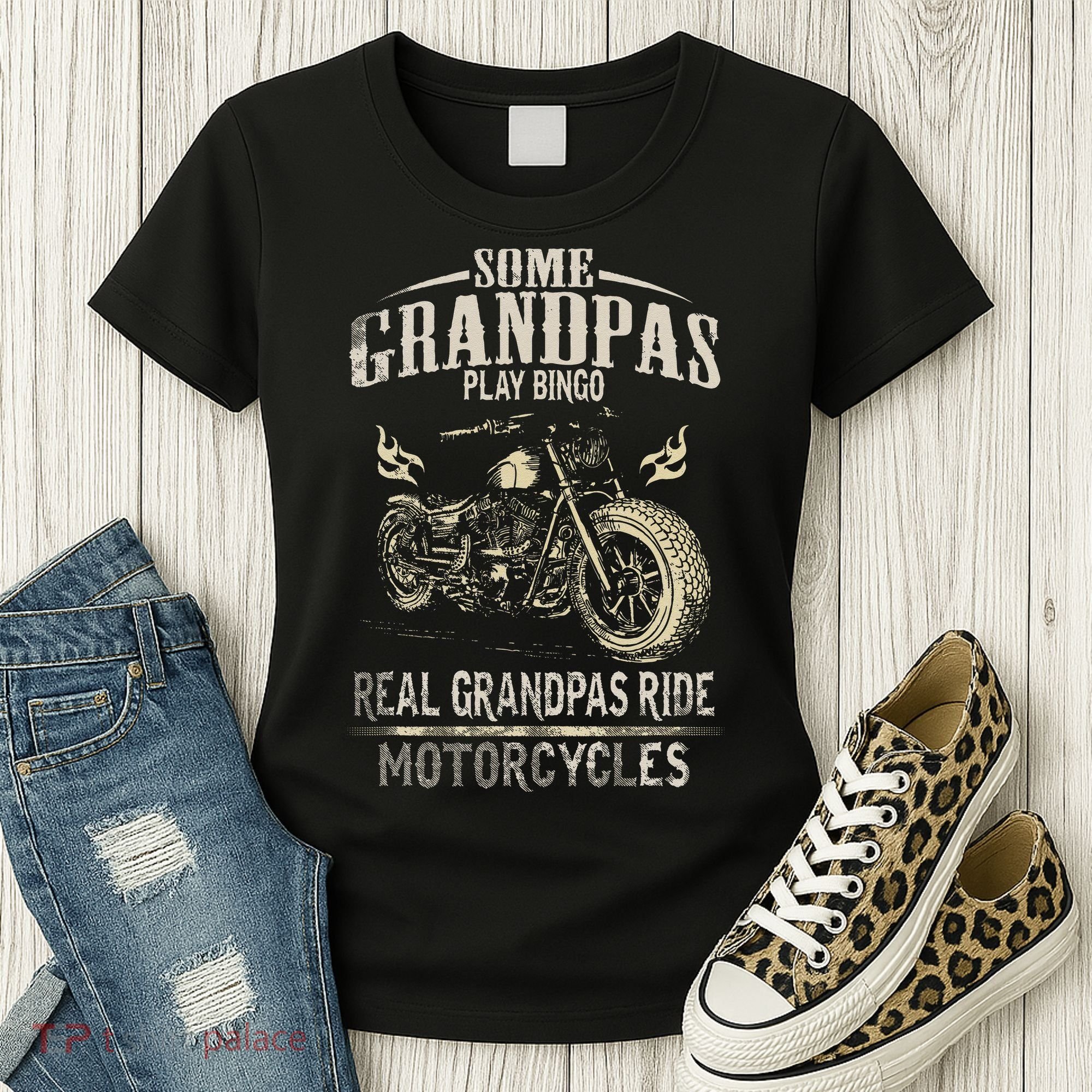 Real Grandpas Ride Motorcycle Tee Biker Grandpa Women's T-Shirt