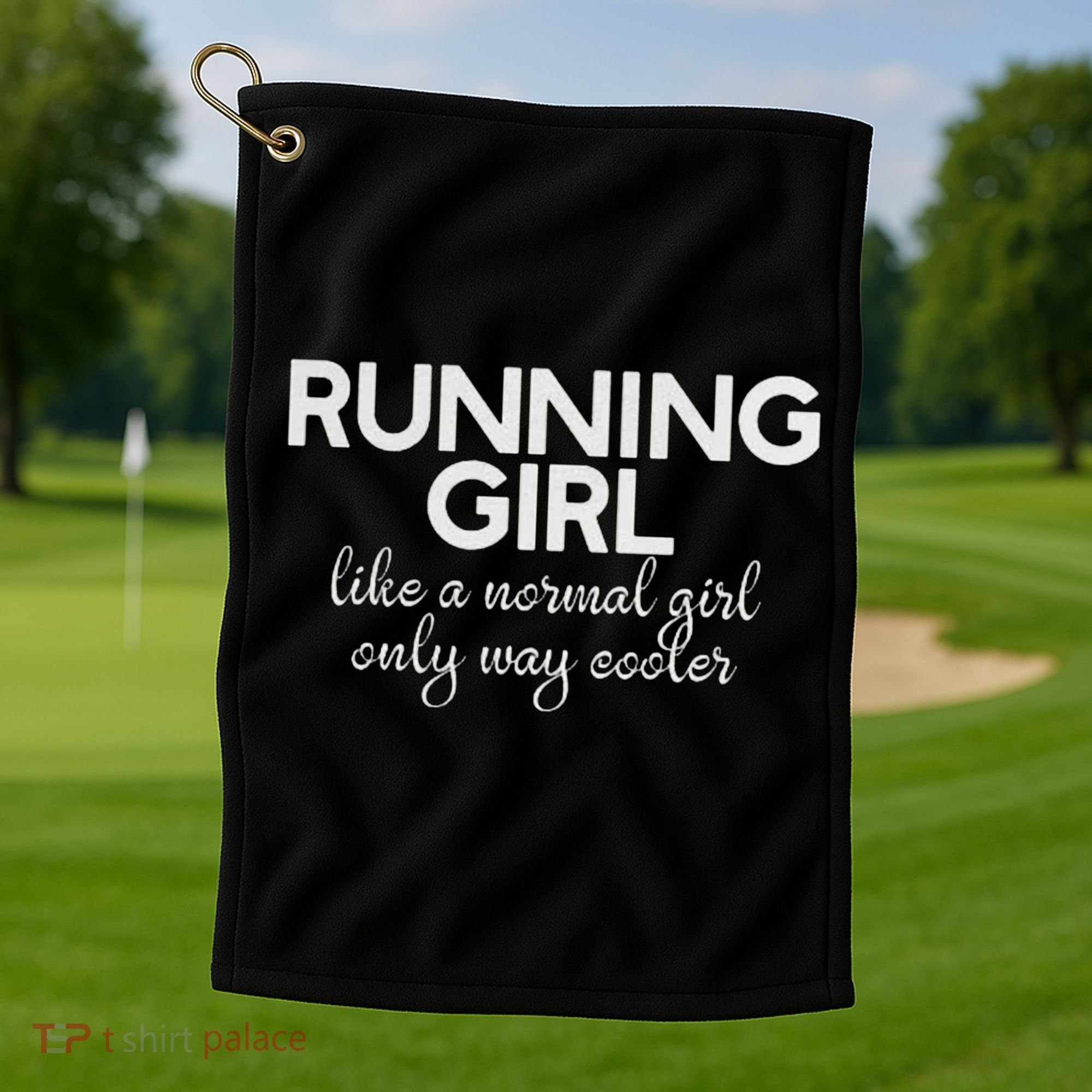 Running Girl Golf Towel