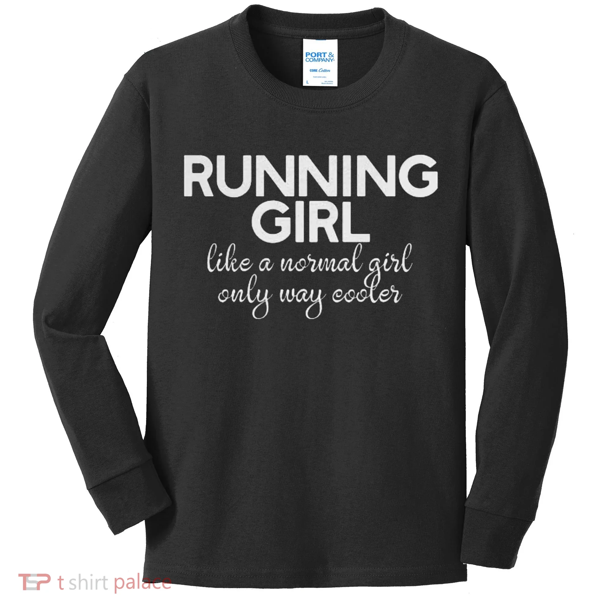 Running Girl Kids Long Sleeve Shirt