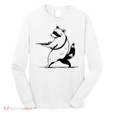 Raccoon Gun Long Sleeve Shirt