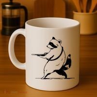 Raccoon Gun Coffee Mug thumb 4