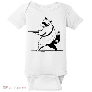 Raccoon Gun Baby Bodysuit