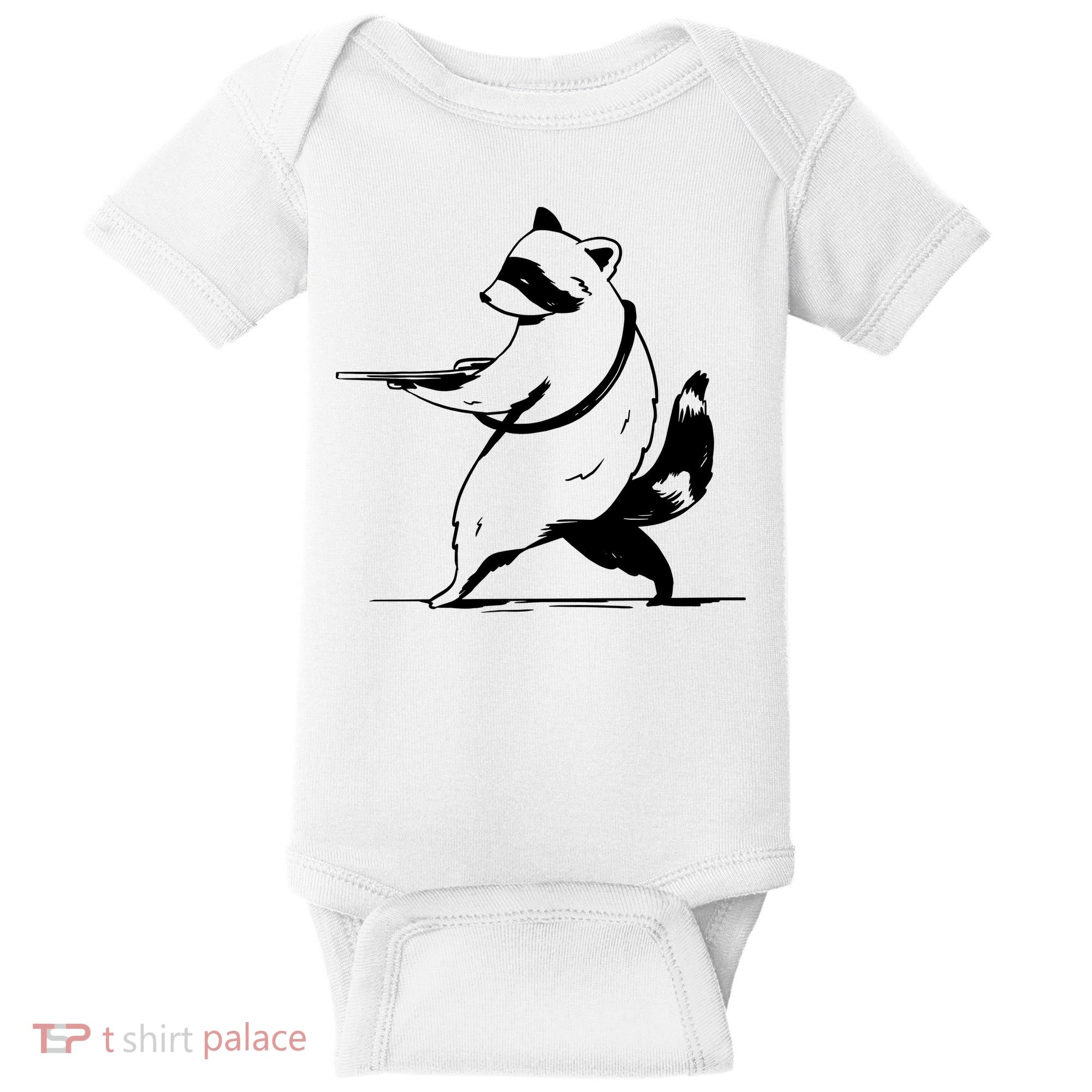 Raccoon Gun Baby Bodysuit