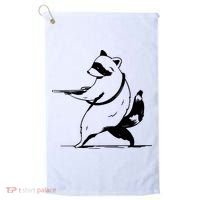 Raccoon Gun Golf Towel thumb 0