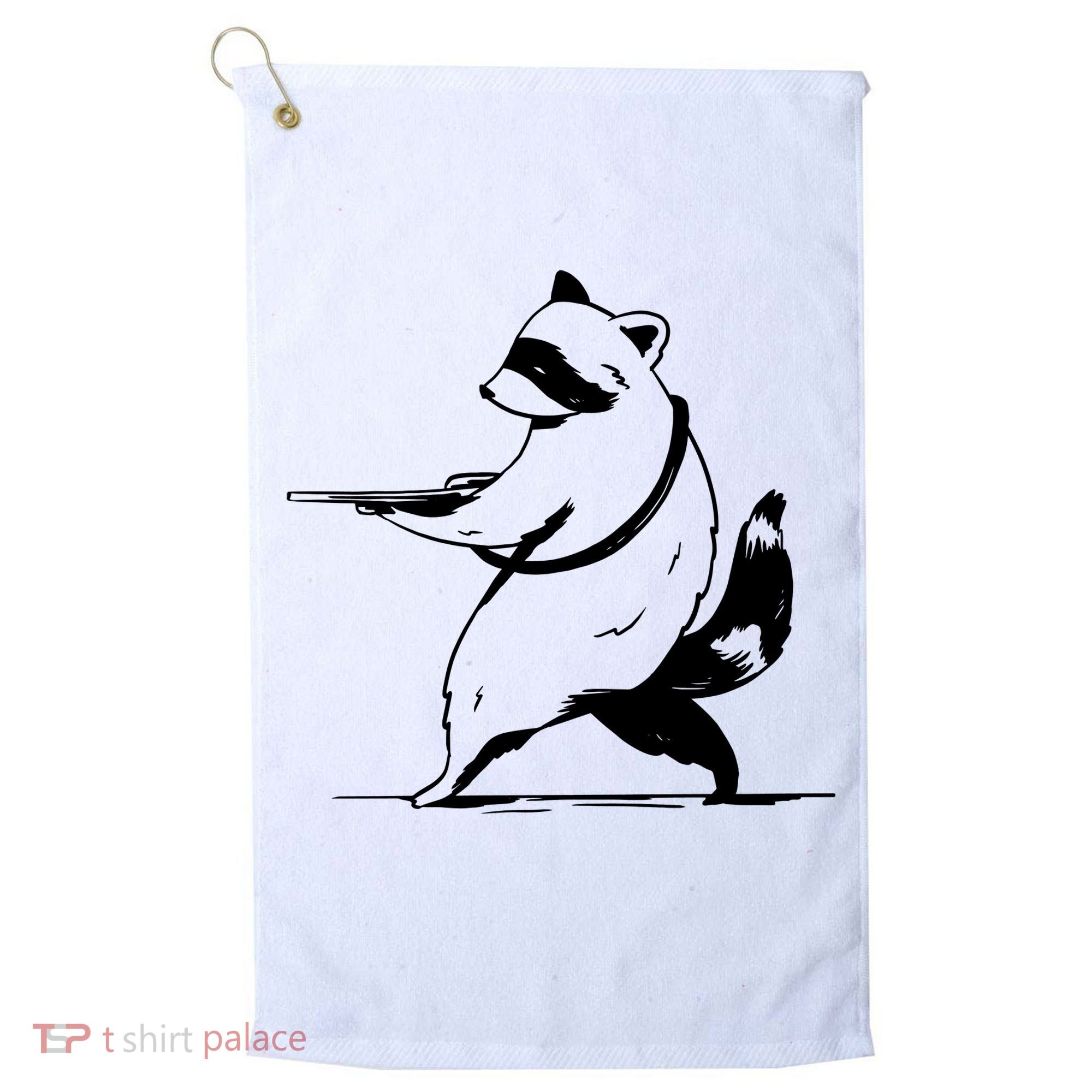 Raccoon Gun Golf Towel