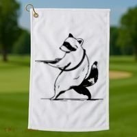 Raccoon Gun Golf Towel thumb 1