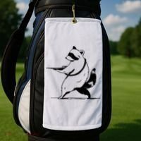 Raccoon Gun Golf Towel thumb 2