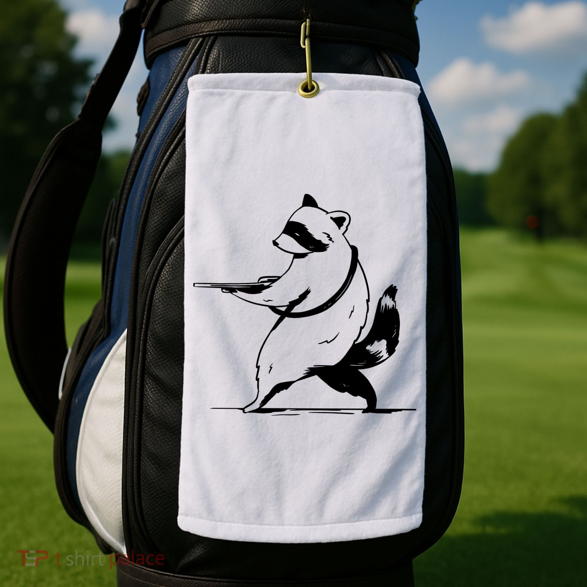 Raccoon Gun Golf Towel
