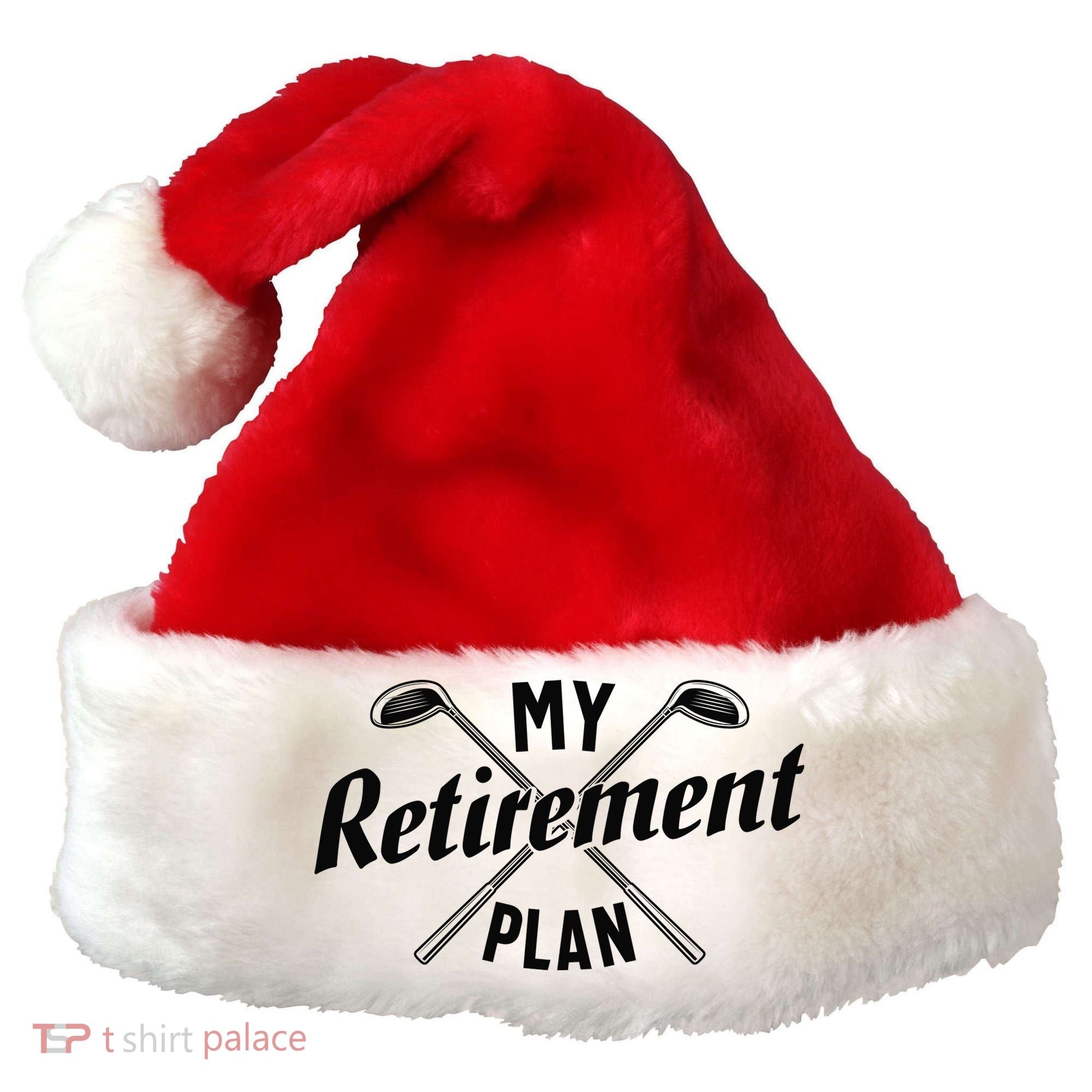 Retired Golfing Retirement Plan Santa Hat