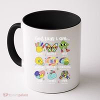 Retro God Says I Am Autism Be Kind Puzzle Autism Awareness Gift Coffee Mug thumb 0