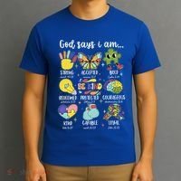 Retro God Says I Am Autism Be Kind Puzzle Autism Awareness Gift T-Shirt thumb 3