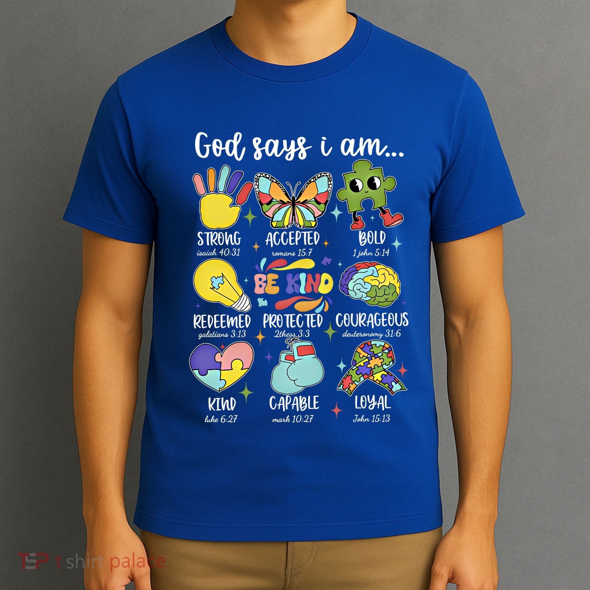 Retro God Says I Am Autism Be Kind Puzzle Autism Awareness Gift T-Shirt