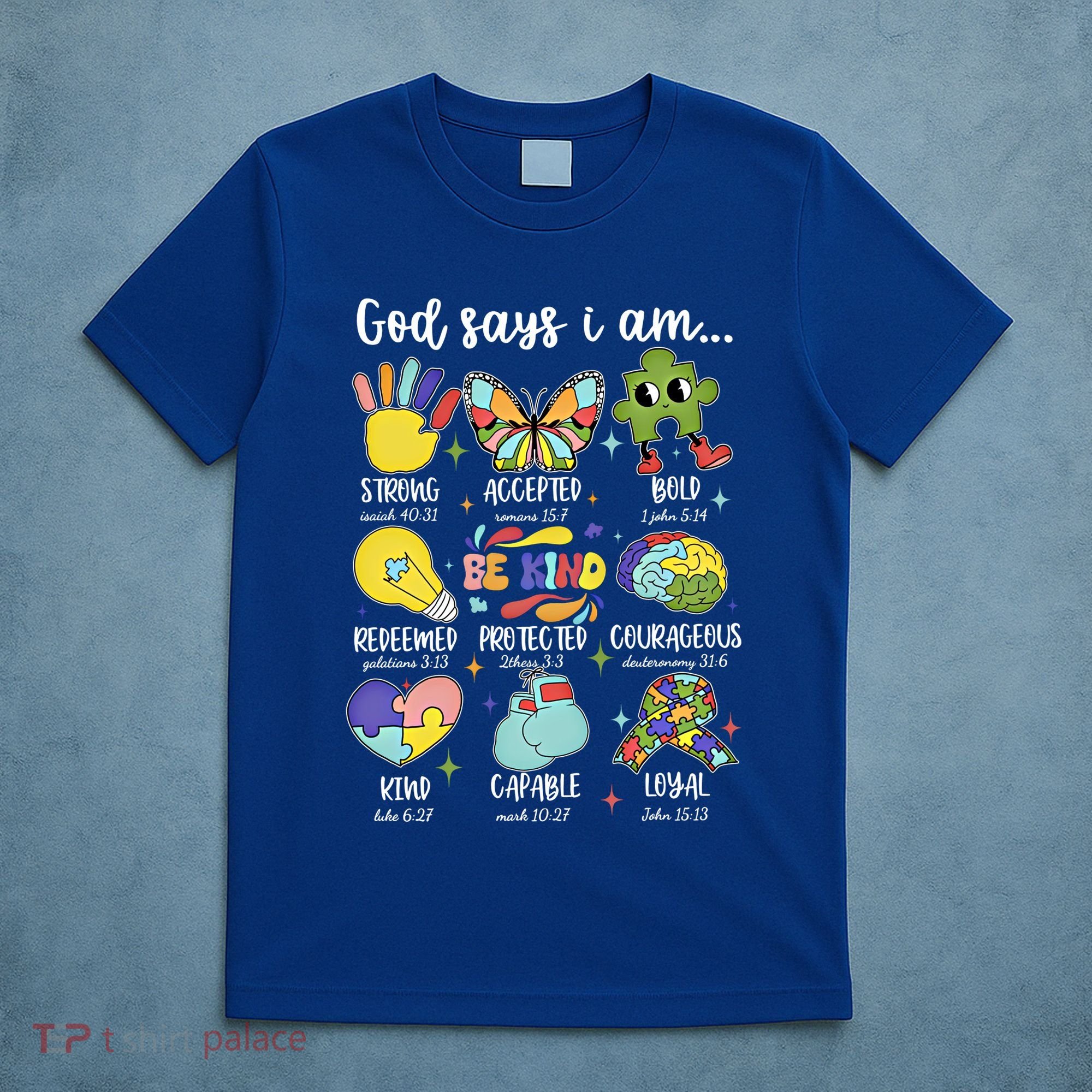 Retro God Says I Am Autism Be Kind Puzzle Autism Awareness Gift T-Shirt