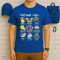 Retro God Says I Am Autism Be Kind Puzzle Autism Awareness Gift T-Shirt thumb 6