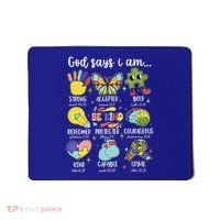 Retro God Says I Am Autism Be Kind Puzzle Autism Awareness Gift Mousepad thumb 0