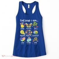 Retro God Says I Am Autism Be Kind Puzzle Autism Awareness Gift Women's Tank Top thumb 0