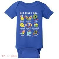 Retro God Says I Am Autism Be Kind Puzzle Autism Awareness Gift Baby Bodysuit thumb 0
