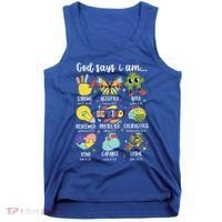 Retro God Says I Am Autism Be Kind Puzzle Autism Awareness Gift Tank Top thumb 0