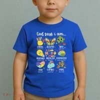 Retro God Says I Am Autism Be Kind Puzzle Autism Awareness Gift Toddler T-Shirt thumb 2