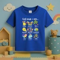 Retro God Says I Am Autism Be Kind Puzzle Autism Awareness Gift Toddler T-Shirt thumb 3