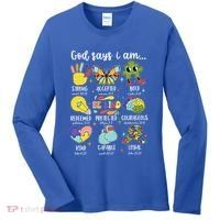 Retro God Says I Am Autism Be Kind Puzzle Autism Awareness Gift Women's Long Sleeve Shirt thumb 0
