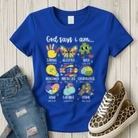 Retro God Says I Am Autism Be Kind Puzzle Autism Awareness Gift Women's T-Shirt thumb 3
