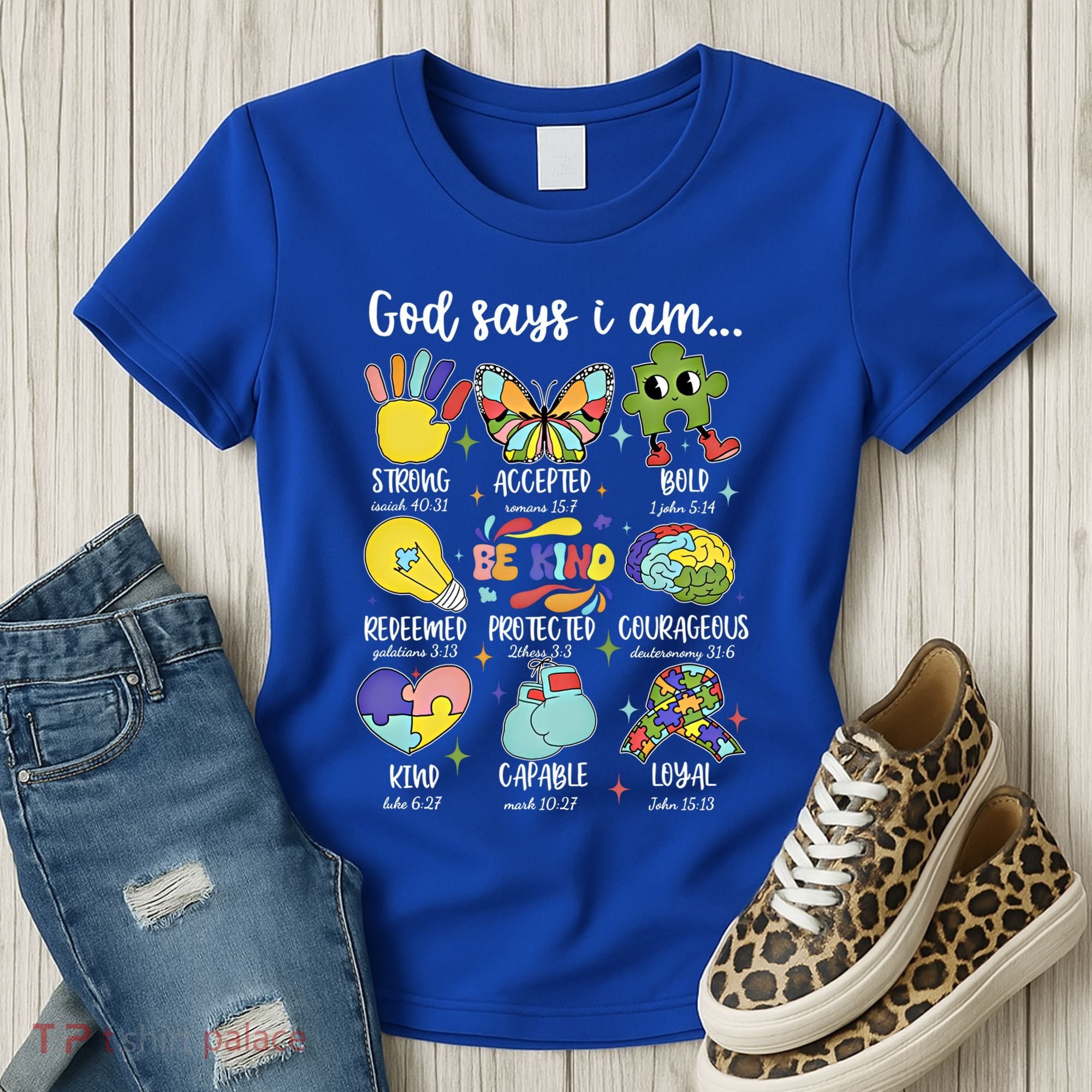 Retro God Says I Am Autism Be Kind Puzzle Autism Awareness Gift Women's T-Shirt