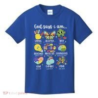 Retro God Says I Am Autism Be Kind Puzzle Autism Awareness Gift Kids T-Shirt thumb 0